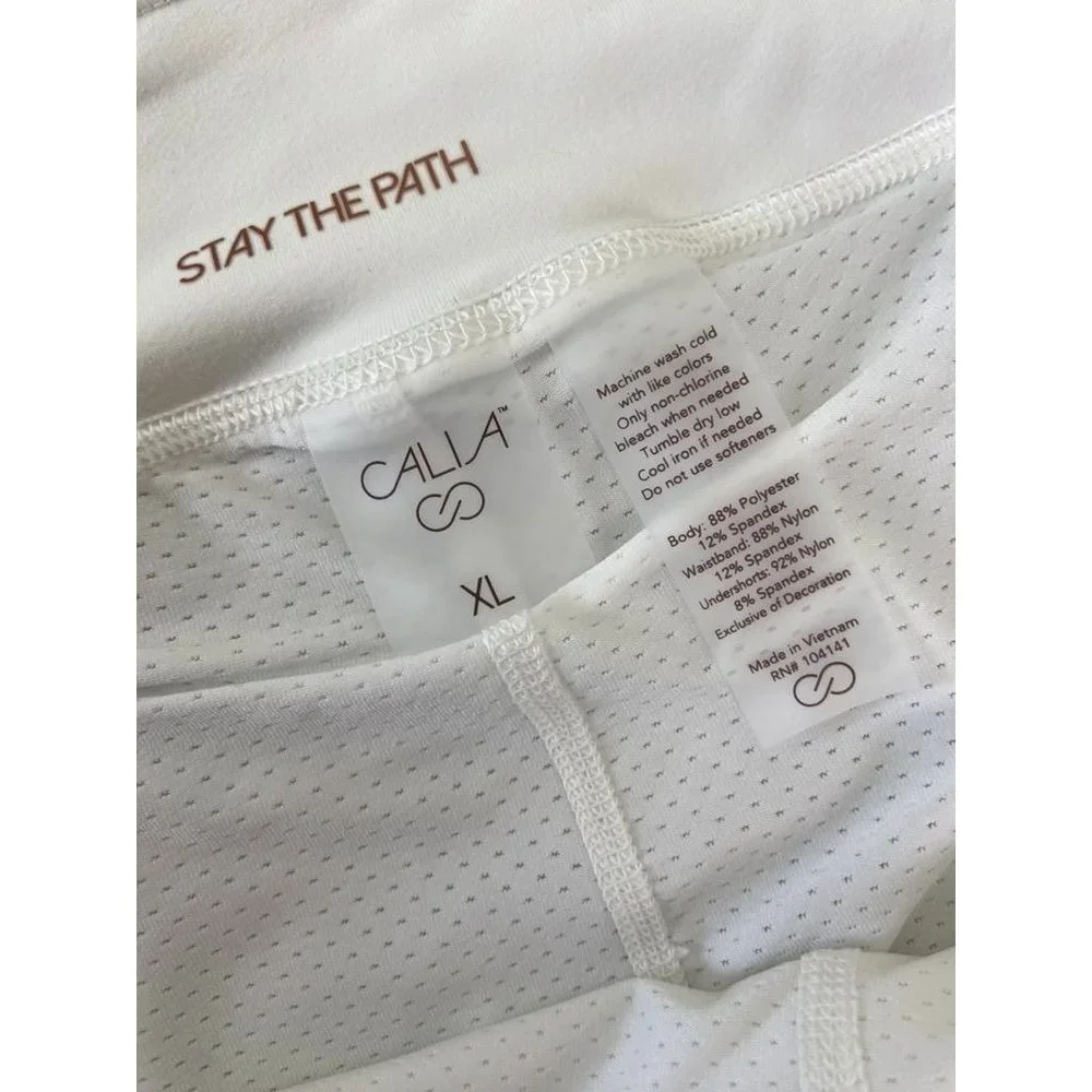 Calia‎ women's XL pure white journey collection mid rise skort athletic golf